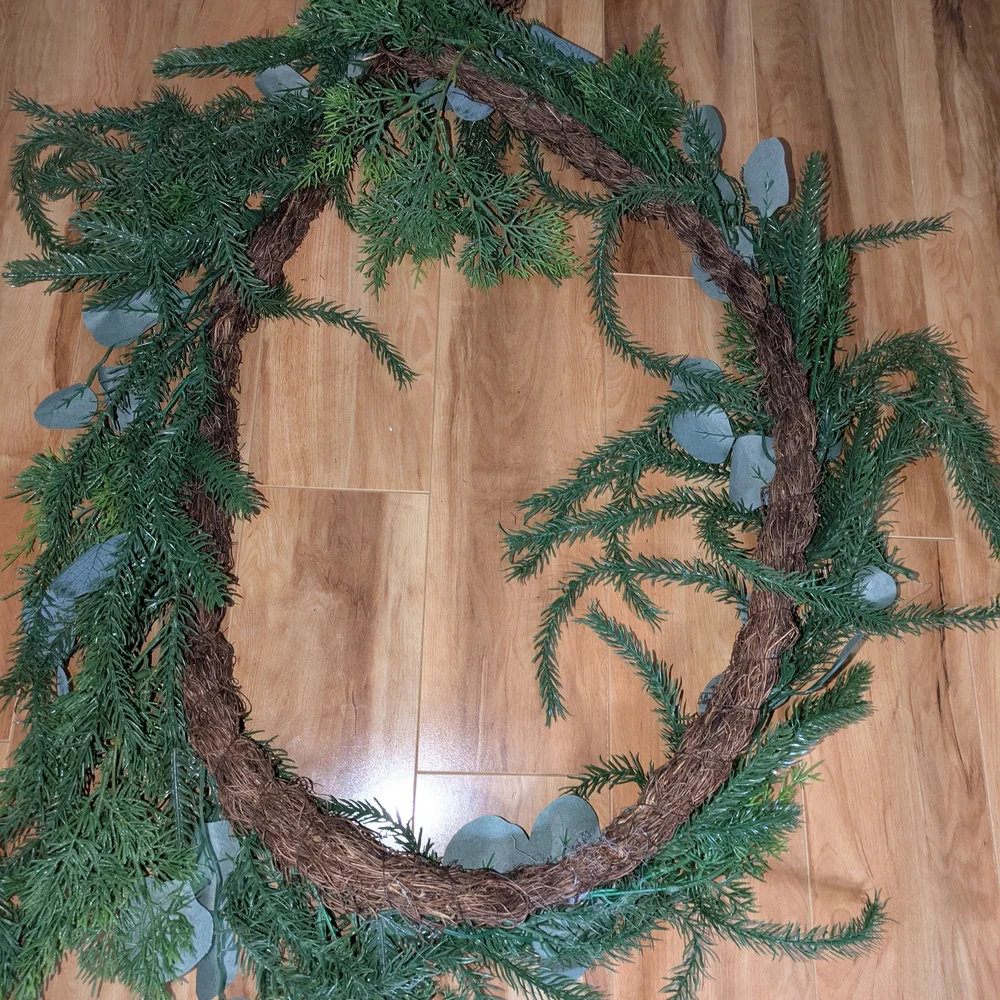 Festive Green Norfolk Pine Faux Holiday Garland